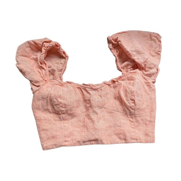 Aritzia Wilfred wander organic linen crop blouse Medium - Picture 5 of 6